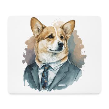 Corgi bon sens du style - Tapis de souris (format paysage) - blanc - Devant