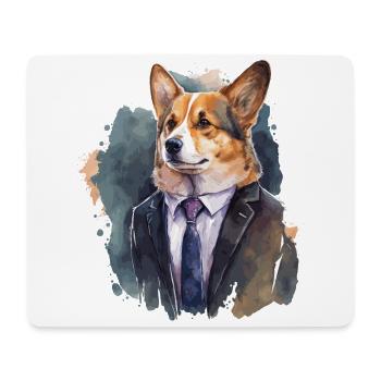 Edle Looks Corgi - Mousepad (Querformat) - Weiß - Vorne