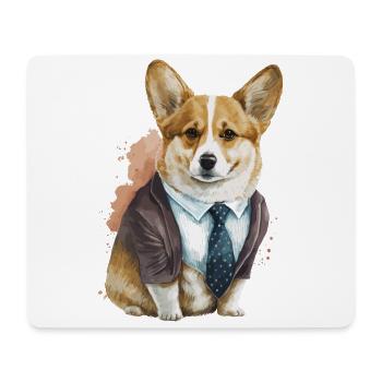Entzückende Corgi Aquarellkunst - Mousepad (Querformat) - Weiß - Vorne