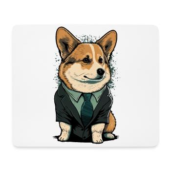 Corgi Habillé - Tapis de souris (format paysage) - blanc - Devant