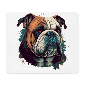 Illustration de la tête de bouledogue - Tapis de souris (format paysage) - blanc - Devant