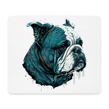 Bored Face Buldog - Tapis de souris (format paysage) - blanc - Devant