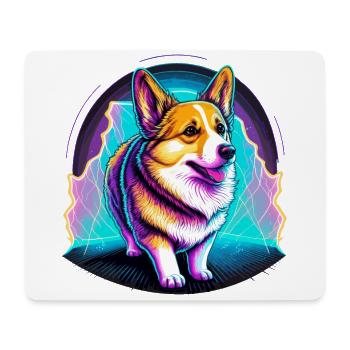 Entzückender Vaporwave Corgi - Mousepad (Querformat) - Weiß - Vorne