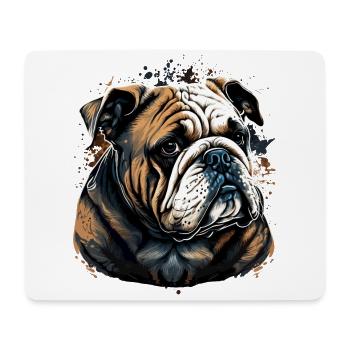 Ruhige Blicke Bulldogge - Mousepad (Querformat) - Weiß - Vorne