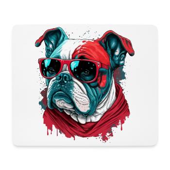 Cool auf Red Bulldog - Mousepad (Querformat) - Weiß - Vorne
