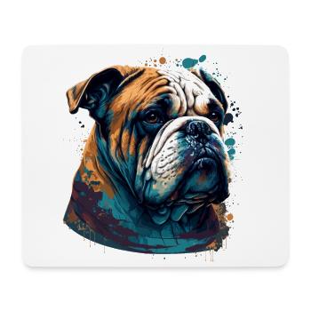 Bouledogue malheureux - Tapis de souris (format paysage) - blanc - Devant