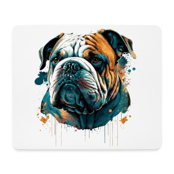 Still Face Bulldog - Mouse Pad (horizontal) - white - Front
