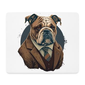 Behave Looking Bulldog - Mouse Pad (horizontal) - white - Front