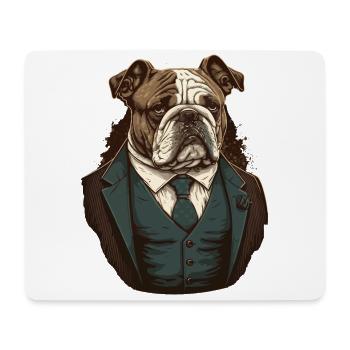 Bouledogue brun - Tapis de souris (format paysage) - blanc - Devant