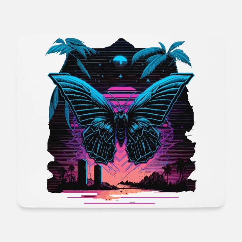 Schmetterling der Nacht - Mousepad (Querformat) - Weiß