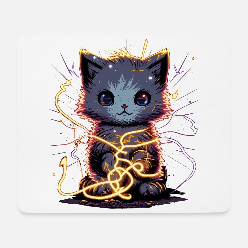 Schockierend entzückende Katze - Mousepad (Querformat) - Weiß
