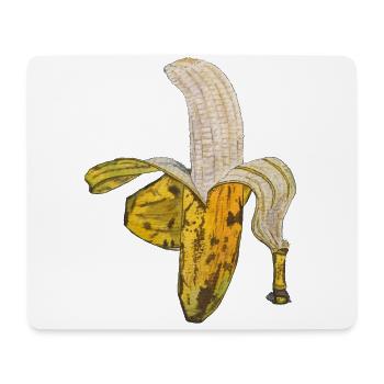 zum Teil geschählte Banane Obst fruchtig gesund - Mousepad (Querformat) - Weiß - Vorne