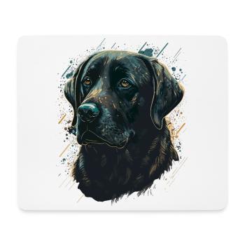 Labrador Retriever auf maligem Hintergrund - Mousepad (Querformat) - Weiß - Vorne