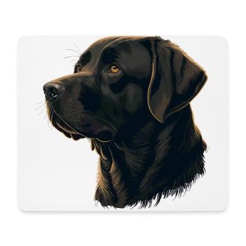 Weich aussehender dunkelbrauner Labrador Retriever - Mousepad (Querformat) - Weiß - Vorne