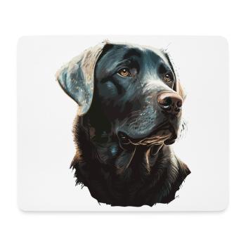 Labrador Retriever auf glühenden Lichtern - Mousepad (Querformat) - Weiß - Vorne