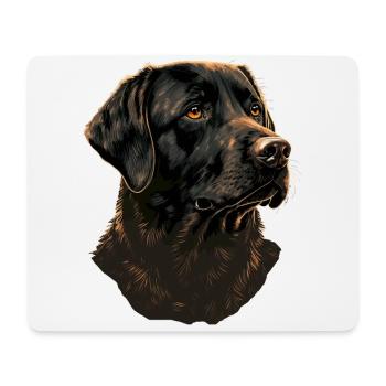Schwarzer Labrador Retriever - Mousepad (Querformat) - Weiß - Vorne