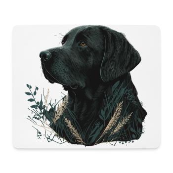 Dark Labrador Retriever in Blättern - Mousepad (Querformat) - Weiß - Vorne