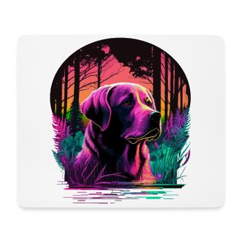 Labrador Retriever allein im Wald - Mousepad (Querformat) - Weiß - Vorne
