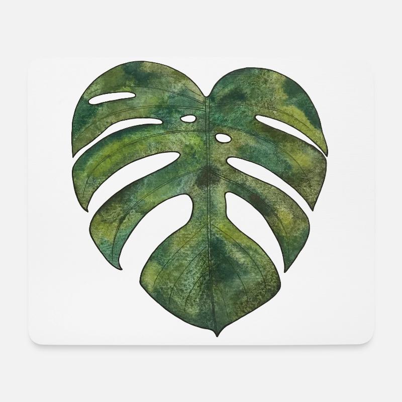 Monstera Blatt plantlover plantnerd urbanjungle - Mousepad (Querformat) - Weiß