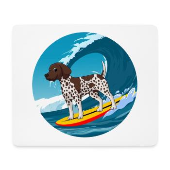 Deutsch Kurzhaar Vorstehhund Surfen Meer Wellen - Mousepad (Querformat) - Weiß - Vorne