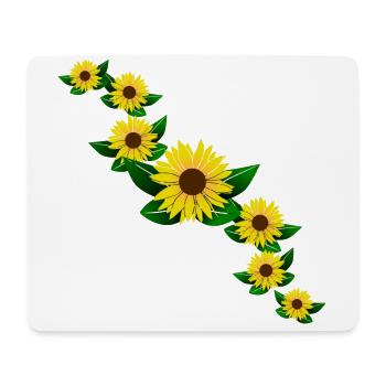 Tournesol jaune tournesol motif fleur floral - Tapis de souris (format paysage) - blanc - Devant