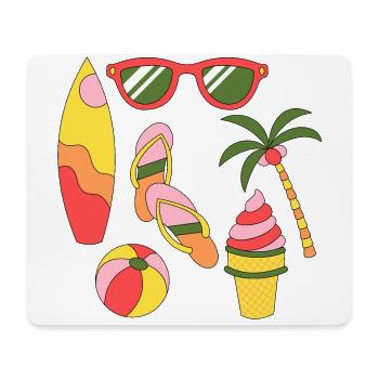 Été Rétro Vacances d’été comme de la glace au soleil - Tapis de souris (format paysage) - blanc - Devant