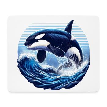 Blauer Orca - Mousepad (Querformat) - Weiß - Vorne