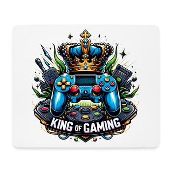 King of Gaming - Controller und Krone Illustration - Mousepad (Querformat) - Weiß - Vorne