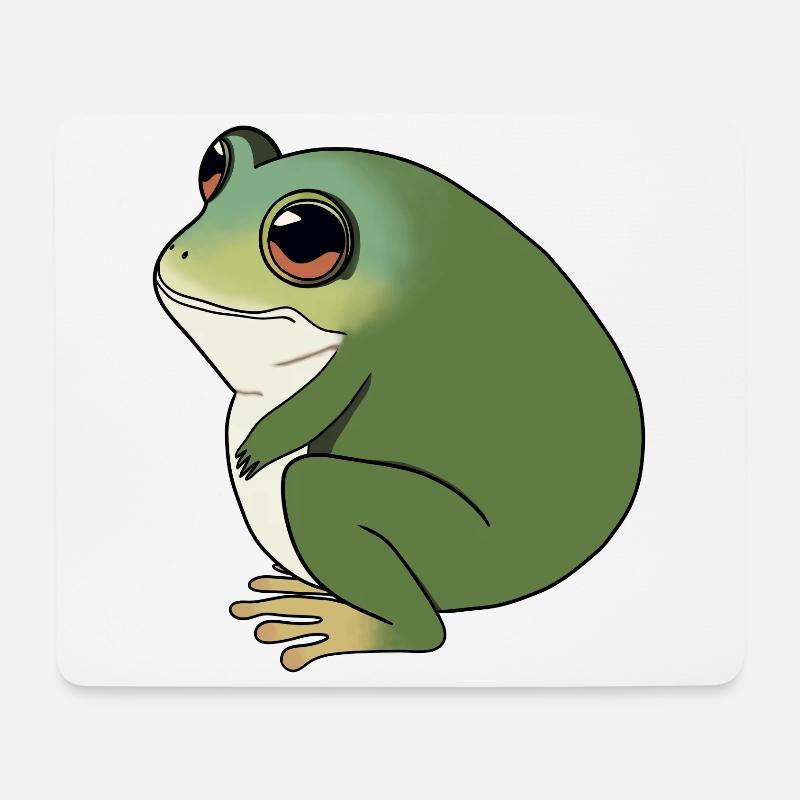 Klobiger Frosch - Mousepad (Querformat) - Weiß