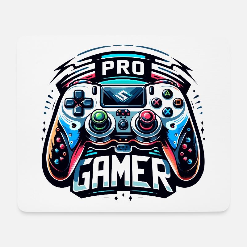 Pro Gamer - Controller Illustration - Mousepad (Querformat) - Weiß