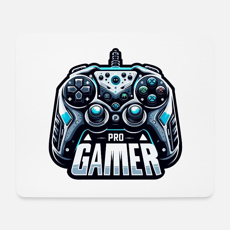 Pro Gamer - Controller Illustration - Mousepad (Querformat) - Weiß