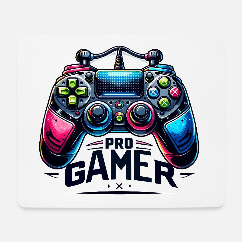 Pro Gamer - Controller Illustration - Mousepad (Querformat) - Weiß