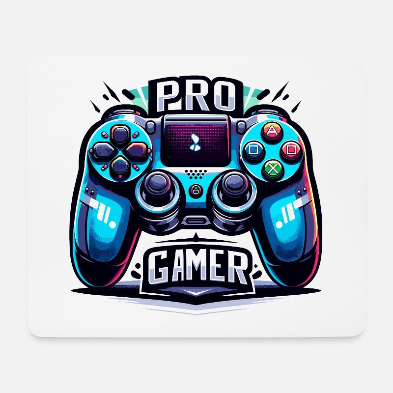 Pro Gamer - Controller Illustration - Mousepad (Querformat) - Weiß