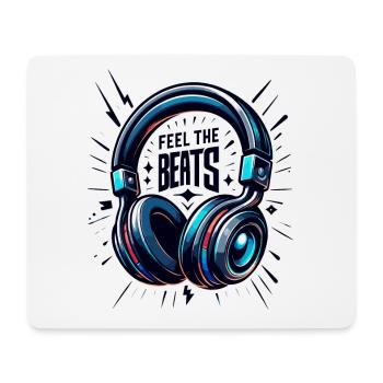 Feel the Beats - Headphones Illustration - Mouse Pad (horizontal) - white - Front