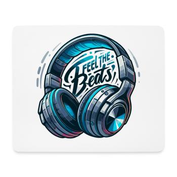Feel the Beats - Headphones Illustration - Mouse Pad (horizontal) - white - Front