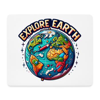 Explore Earth - Earth Illustration - Mouse Pad (horizontal) - white - Front