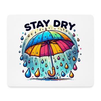 Restez au sec - Illustration de parapluie - Tapis de souris (format paysage) - blanc - Devant