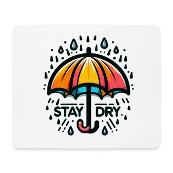 Restez au sec - Illustration de parapluie - Tapis de souris (format paysage) - blanc - Devant