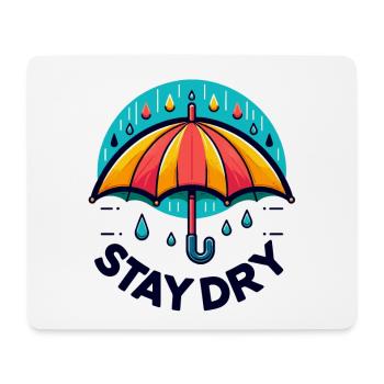 Restez au sec - Illustration de parapluie - Tapis de souris (format paysage) - blanc - Devant
