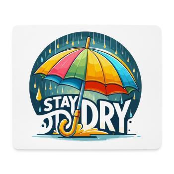 Restez au sec - Illustration de parapluie - Tapis de souris (format paysage) - blanc - Devant