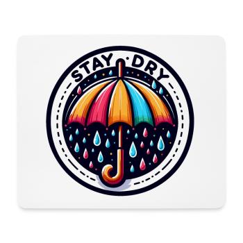 Restez au sec - Illustration de parapluie - Tapis de souris (format paysage) - blanc - Devant