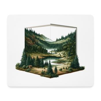 Paysage - Illustration - Tapis de souris (format paysage) - blanc - Devant
