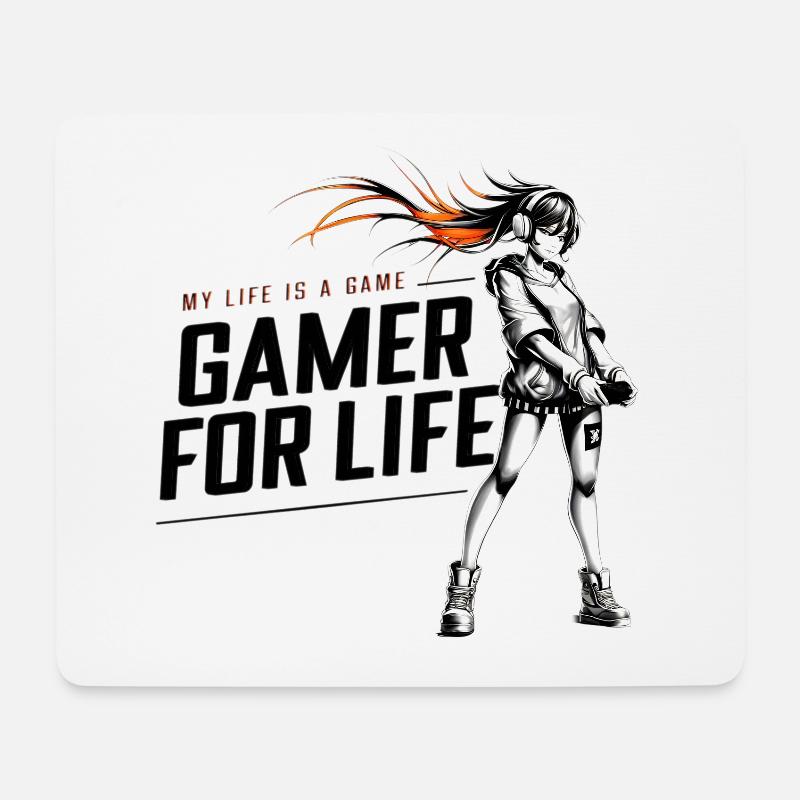GamerForLIfe1 - Mousepad (Querformat) - Weiß