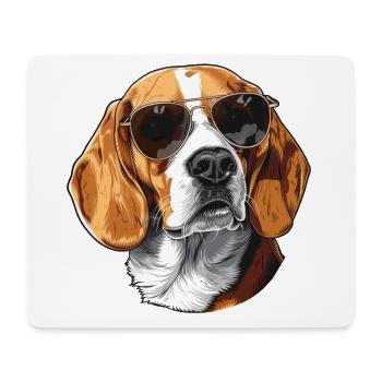 Beagle, Dog, Sunglasses, Summer - Mouse Pad (horizontal) - white - Front