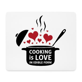 Kochen ist Liebe in essbarer Form. - Mousepad (Querformat) - Weiß - Vorne