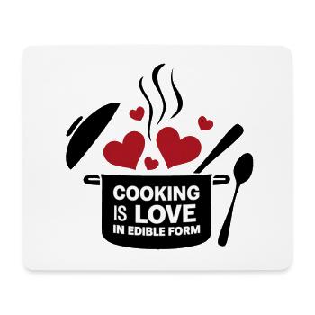 Kochen ist Liebe in essbarer Form. - Mousepad (Querformat) - Weiß - Vorne
