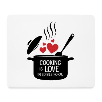 Kochen ist Liebe in essbarer Form. - Mousepad (Querformat) - Weiß - Vorne