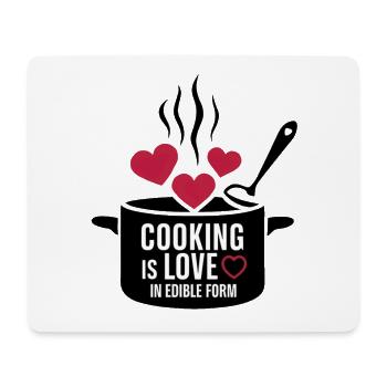 Kochen ist Liebe in essbarer Form. - Mousepad (Querformat) - Weiß - Vorne