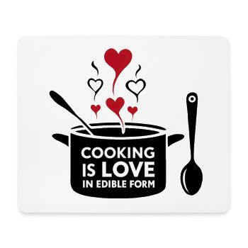 Kochen ist Liebe in essbarer Form. - Mousepad (Querformat) - Weiß - Vorne