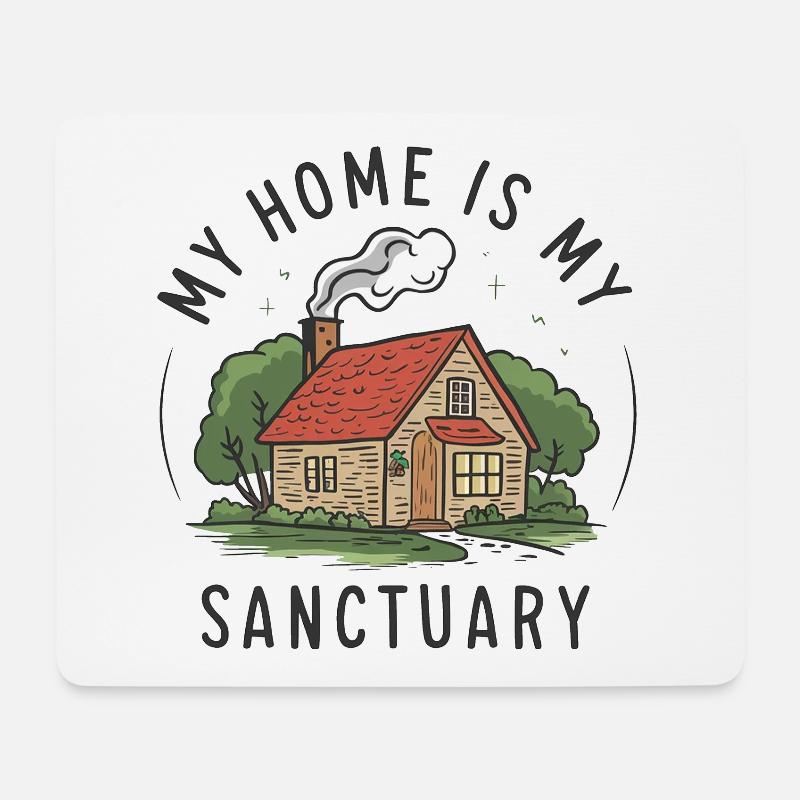Mein Zuhause ist mein Zufluchtsort. - Mousepad (Querformat) - Weiß